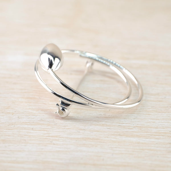 Delicate Sterling Silver Brooch with Pod by JB Designs.