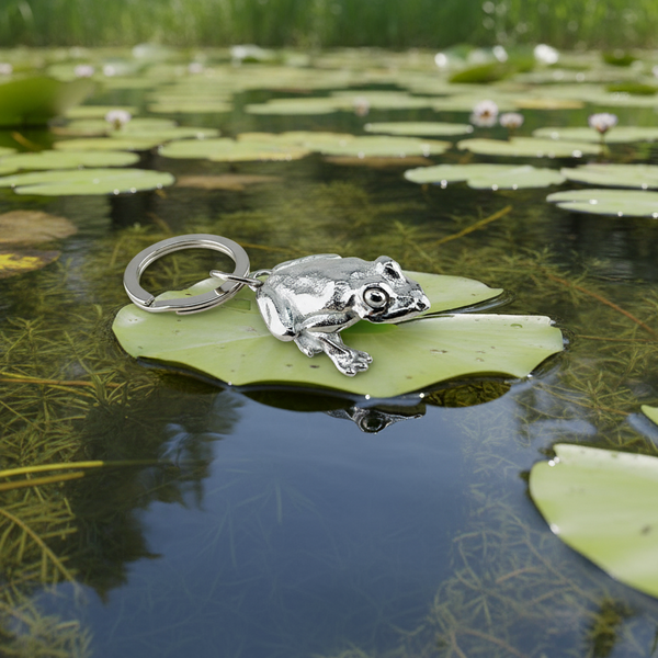 Pewter Frog Key Ring.