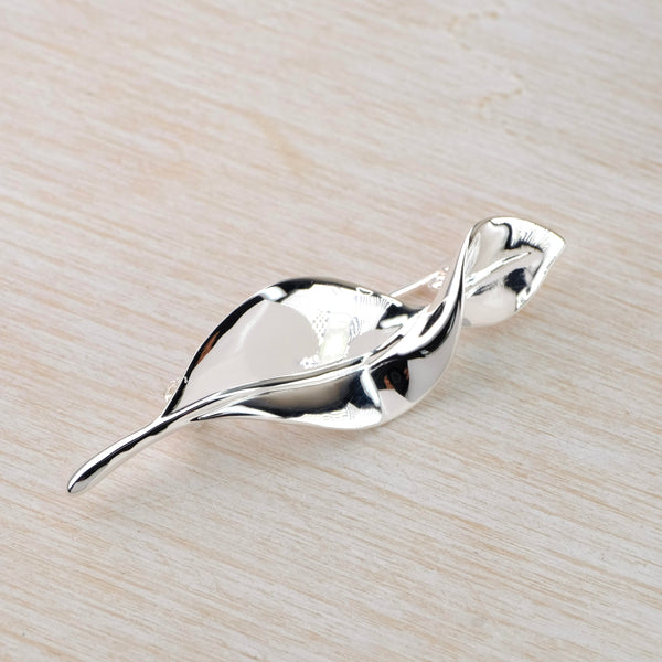 Sterling Silver Twisted Leaf Brooch by JB Designs.