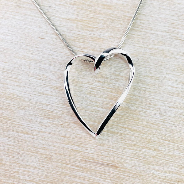 Sterling Silver Heart Outline Pendant by JB Designs.