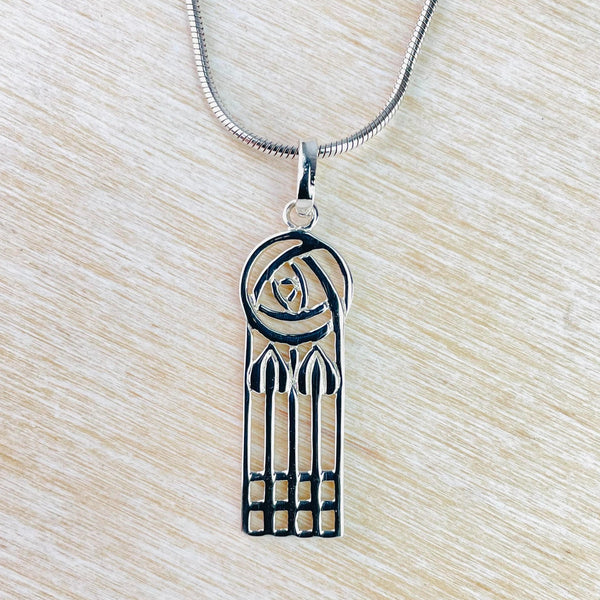 Sterling Silver Mackintosh Design Pendant.