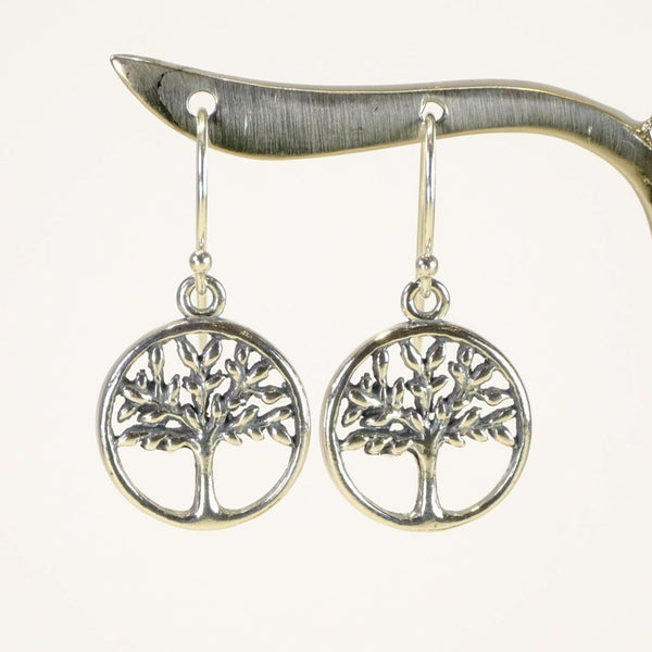 Silver Tree of Life Drop Earrings.