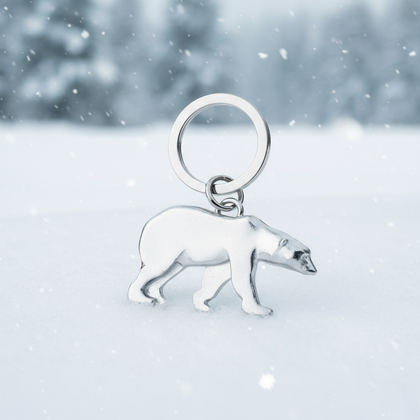 Pewter Polar Bear Key Ring.