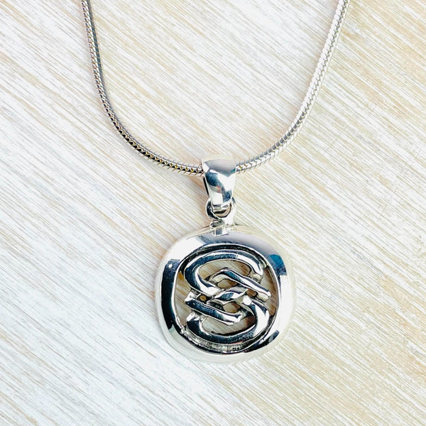 Simple Celtic Design Sterling Silver Pendant.