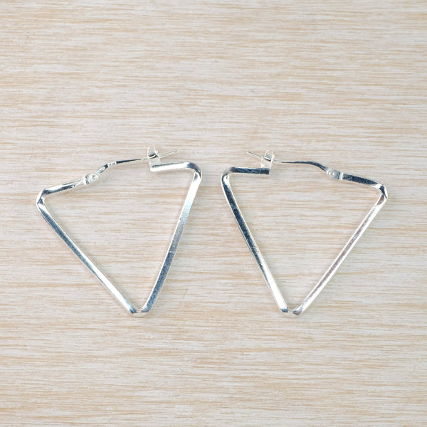 Sterling Silver Large Triangle Hoop Earrings by JB Designs. Smithsonia