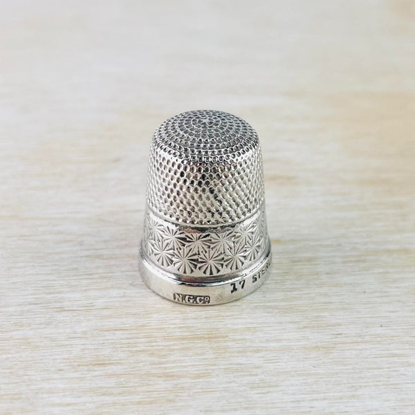 Vintage Silver Thimble Made in Newcastle upon Tyne.