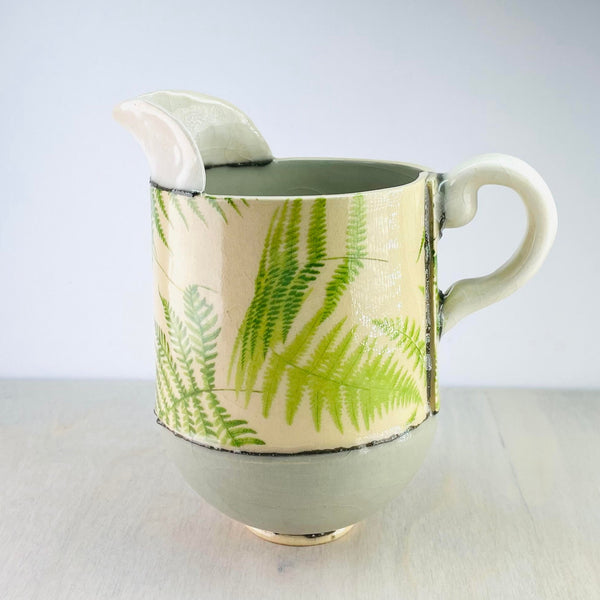 Vintage Inspired Ceramic Fern Jug by Virginia Graham.