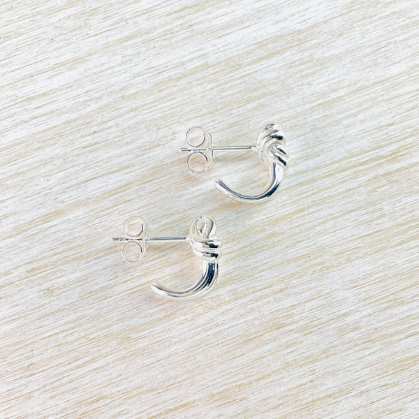 Knot Wrap Design Sterling Silver Stud Earrings.