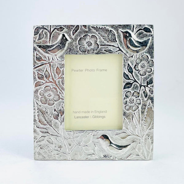 A Handmade Bird Design Pewter Mini Frame - Medium