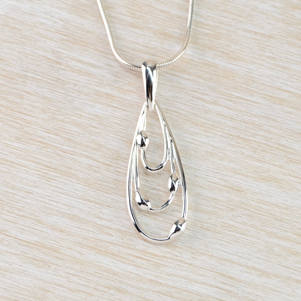 Sterling Silver Triple Droplet Pendant.