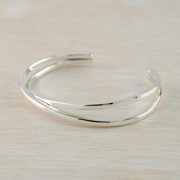 Crossover Sterling Silver Cuff Bangle. – Smithsonia