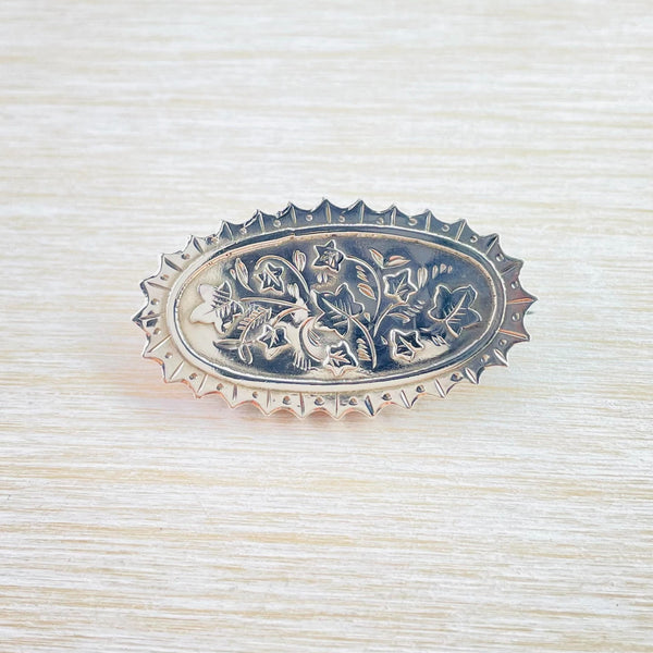 Antique Sterling Silver Brooch Hallmarked in Chester, 1885.