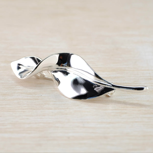 Sterling Silver Twisted Leaf Brooch by JB Designs.