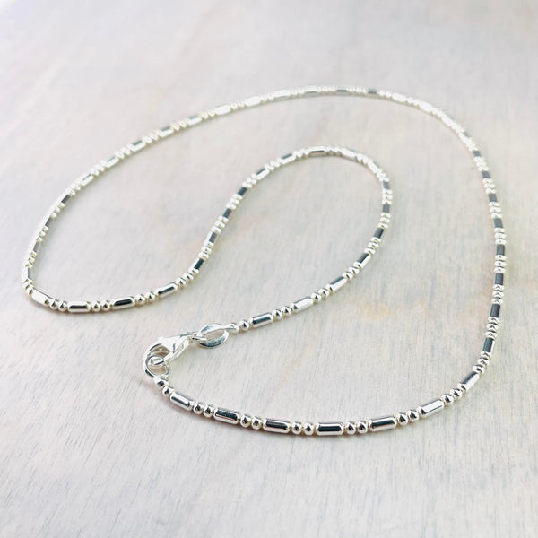 Dot Dot Dash High Polished 18 inch Sterling Silver Chain.