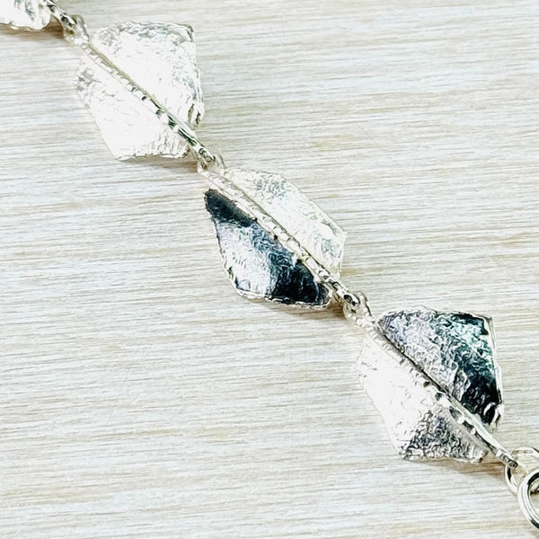 Two Tone Organic Sterling Silver Linked Bracelet by JB Designs.