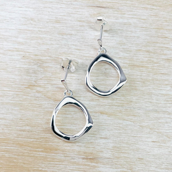 Abstract Polished Sterling Silver Earrings by JB Designs.