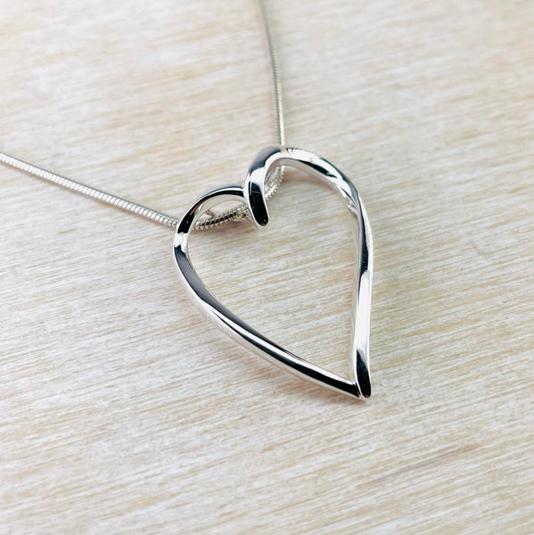 Sterling Silver Heart Outline Pendant by JB Designs.