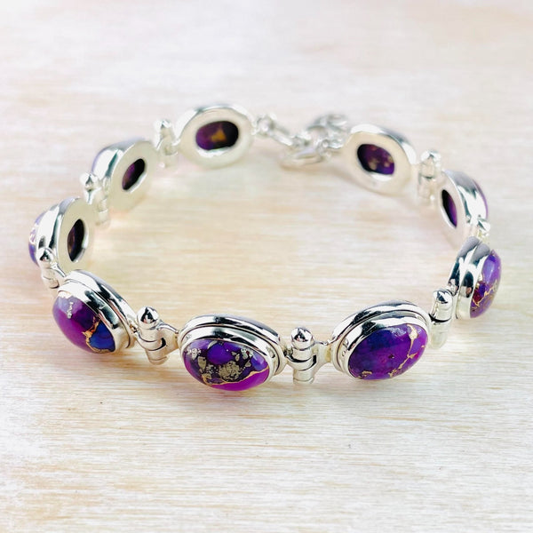 Heavyweight Sterling Silver and Purple Mojave Turquoise Bracelet.