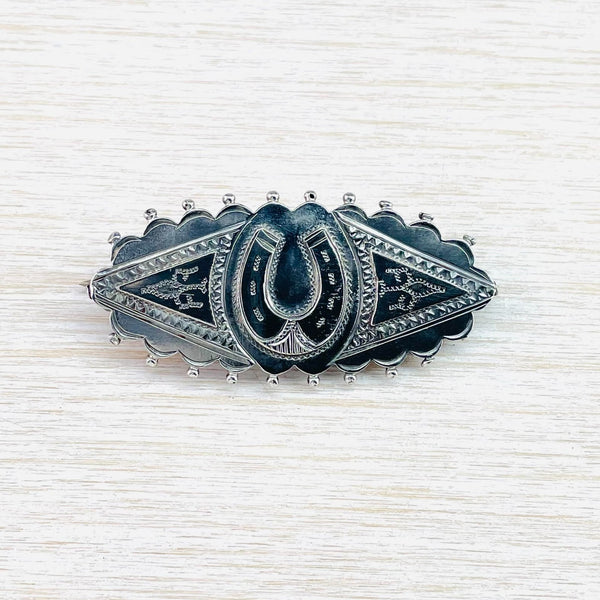 Antique Sterling Silver Brooch Hallmarked in Birmingham, 1889.