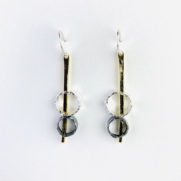 Silver and Gold Plated Circle Earrings by JB Designs.