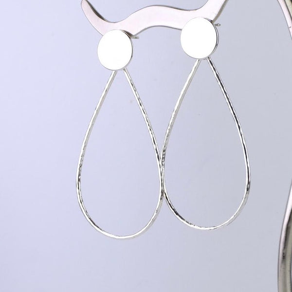 Long Tear Drop Silver Earrings by JB Designs.