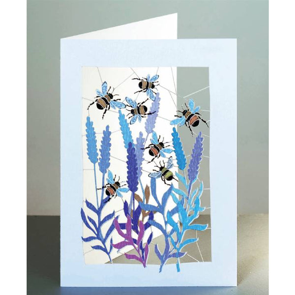 'Bees in Lavender' Laser Cut Card.