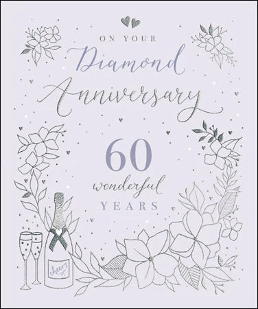 '60 Wonderful Years' Diamond Anniversary' Card