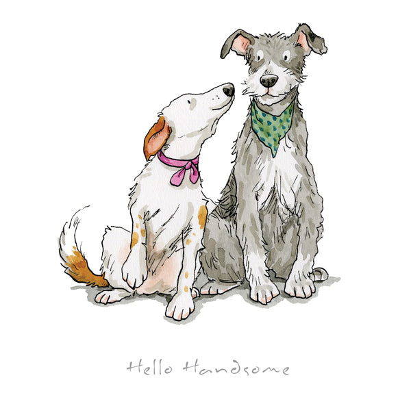 'Hello Handsome' From 'A Dog's Life' Framed Limited Edition Print by Anita Jeram.