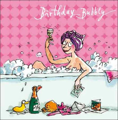 Quentin Blake 'Birthday Bubbly' Happy Birthday Card.