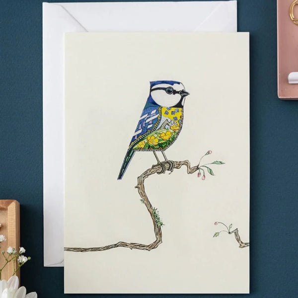 'Blue Tit' Blank Greetings Card.