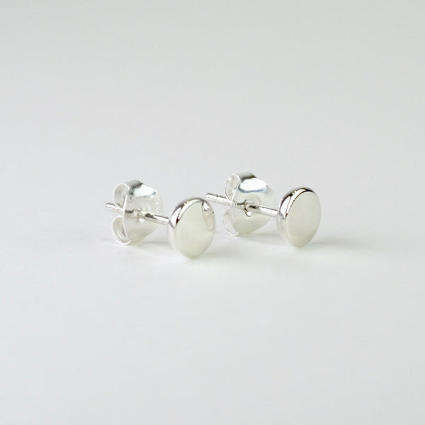 Flat Round Stud Earrings by JB Designs.