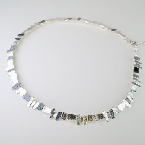 Satin and Oxidised Silver Statement Necklace by JB Designs.