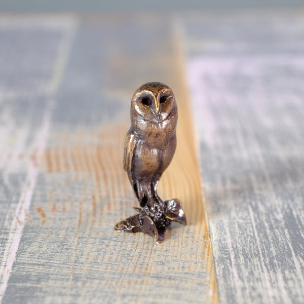 Bronze 'Barn Owl' Miniature Sculpture.