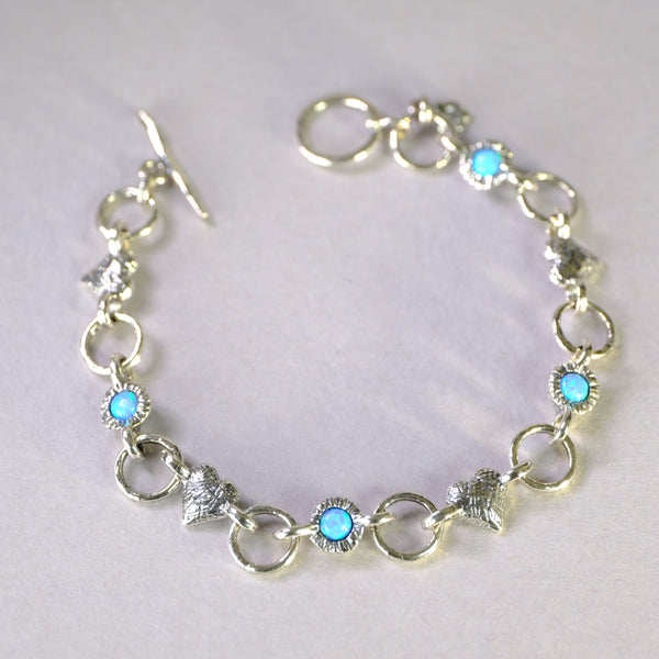 Sterling silver sales and opal bracelet