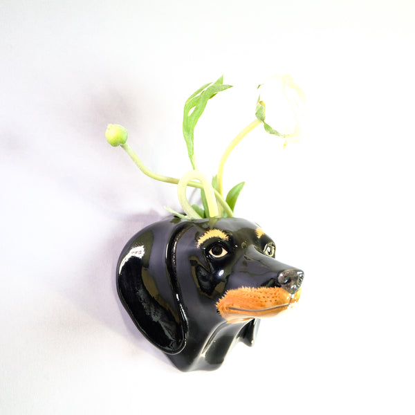 Ceramic 'Dachshund' Wall Vase by Quail