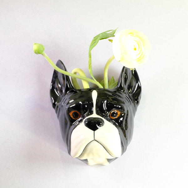 Ceramic 'French Bulldog' Wall Vase by Quail