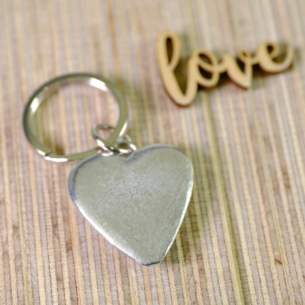 Pewter Heart Key Ring.