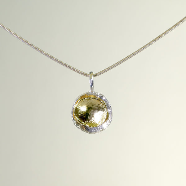 Round Silver and Gold Plated Pendant by JB Designs.
