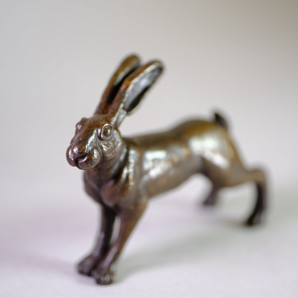 Bronze Standing Hare by Steve Langford.