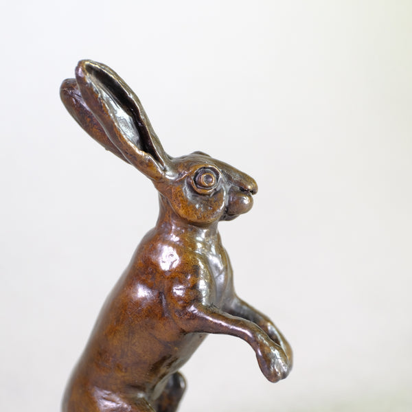 Bronze Seated Hare by Steve Langford.