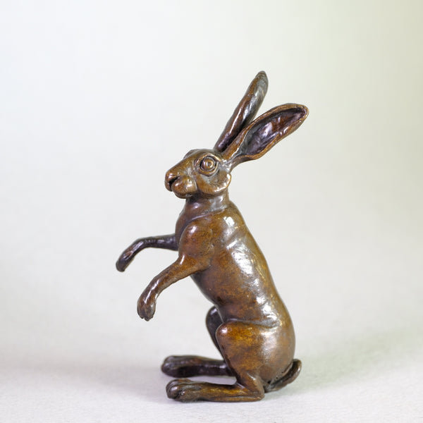 Bronze Seated Hare by Steve Langford.