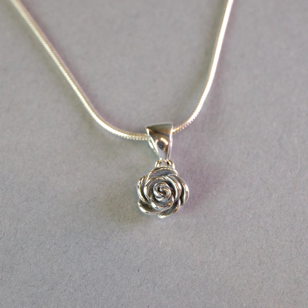 Sterling Silver Rose Pendant by JB Designs.