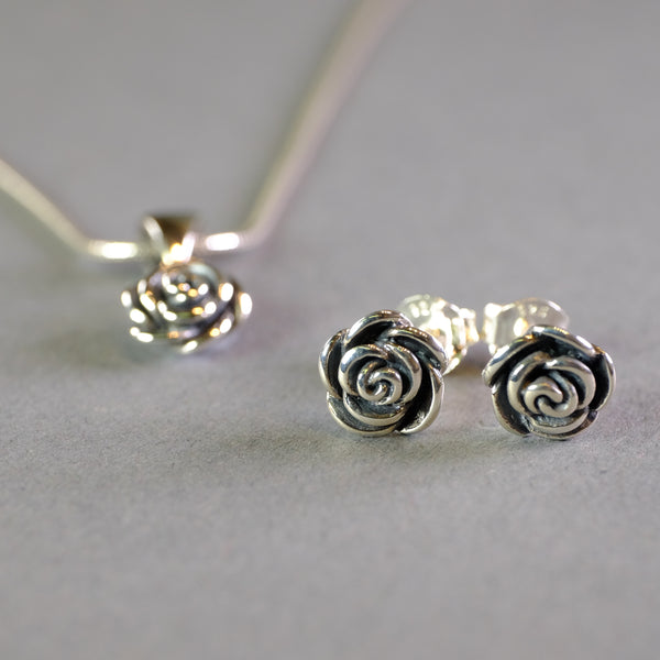 Sterling Silver Rose Pendant by JB Designs.