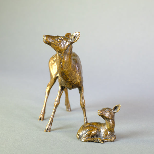 Bronze 'Hind and Fawn' by Michael Simpson
