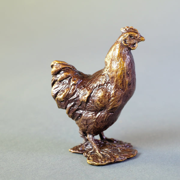 Bronze 'Chicken' Miniature Sculpture.