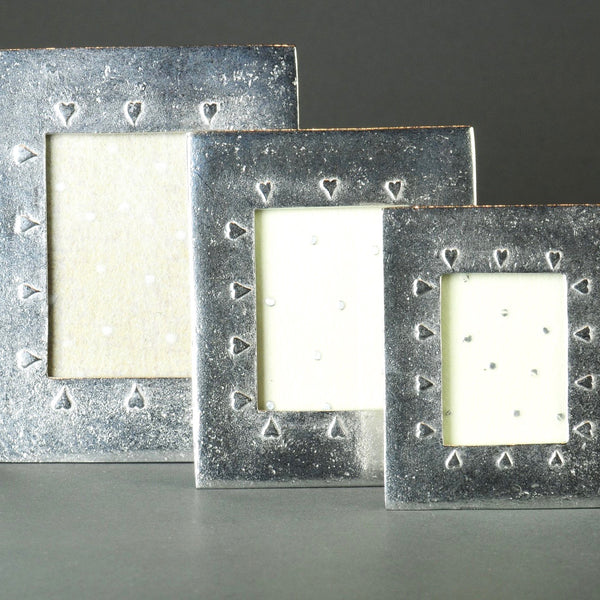 A Handmade Heart Design Pewter Mini Frame - large