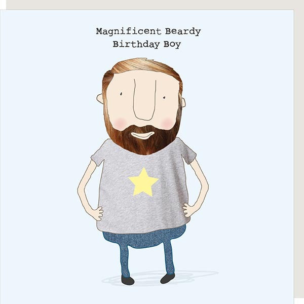 Rosie Made a Thing 'Beardy  Birthday Boy' Greetings Card.