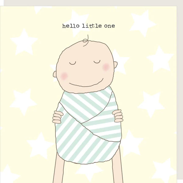 Rosie Made a Thing 'Hello Little One' Greetings Card.