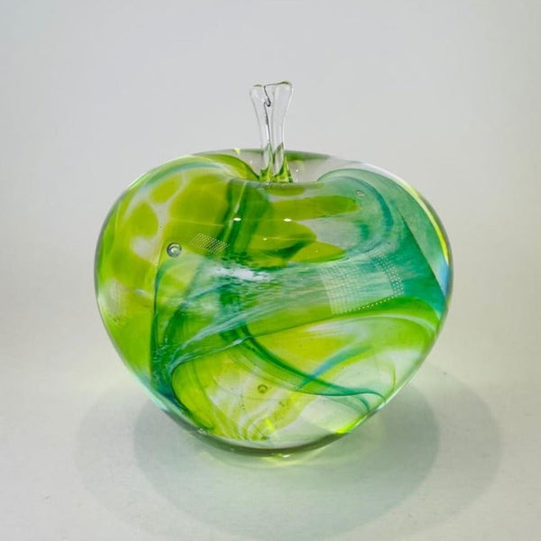 Green Handmade Glass Apple.
