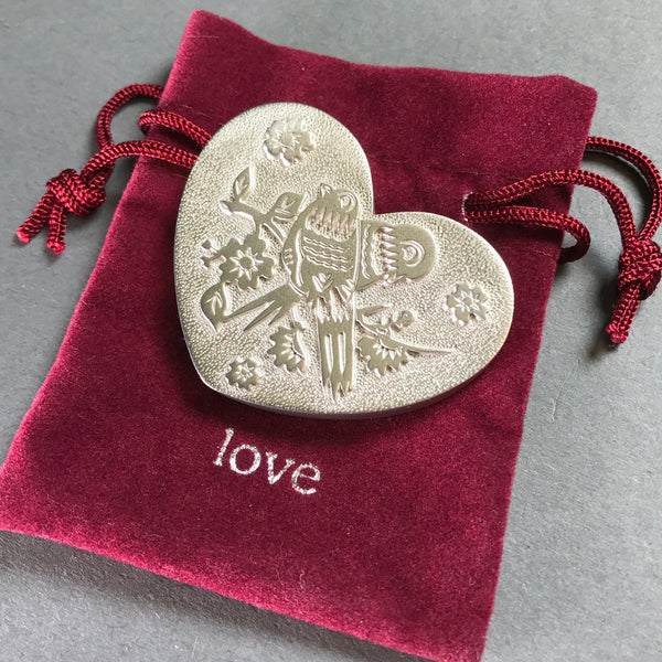 A Solid Pewter 'Love Token'
